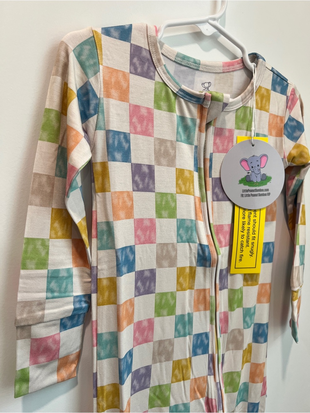 Little Peanut Bamboo Checkered Convertible Zippy Pajamas 2T NWT
